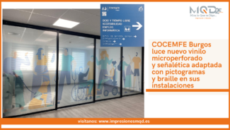 Vinilo microperforado para COCEMFE Burgos por Impresiones MQD